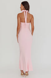 Fire Of Stars Halterneck Midi Dress Pink